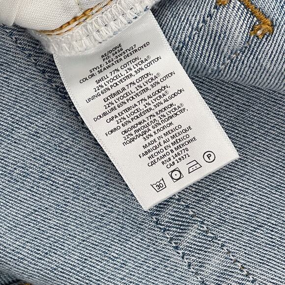 RE/DONE NWT 70s High-Rise Stove Pipe Jeans Seawater Destroyed Women’s Size 30 - Picture 6 of 8